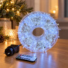 Світлодіодна гірлянда-нитка 100 м, 2000 LED, біле світло з пультом, IP44, срібний дріт